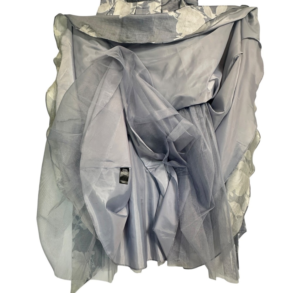 Donna Karan New York Formal Gown Strapless Organza 14 Tencel Floral‎ Blue NWOT - Picture 8 of 16